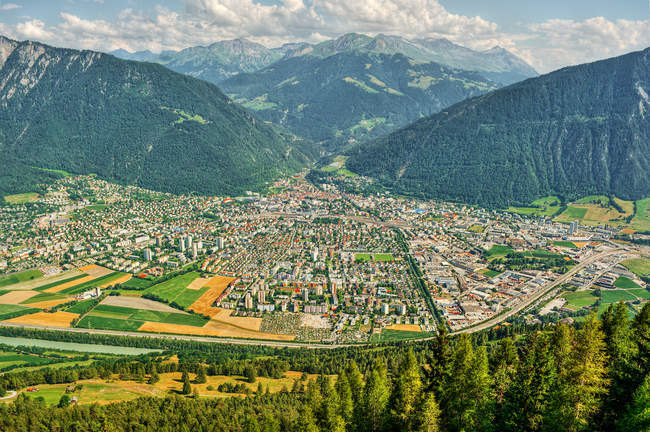 Elevated view of Chur city, Switzerland — Stock Photo