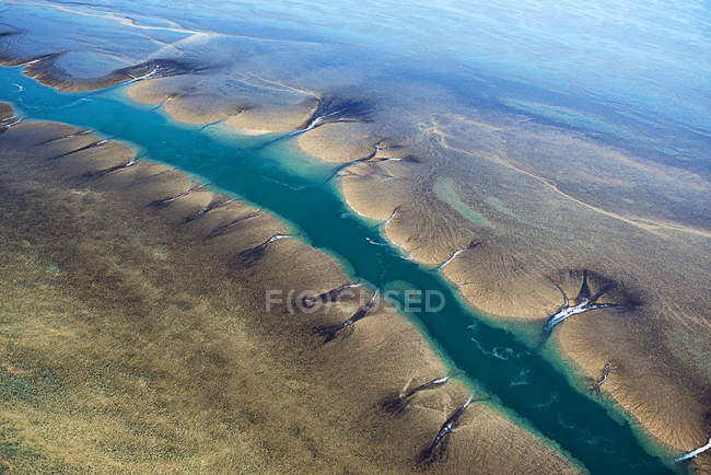 Vue aérienne du récif Montgomery, Kimberley, Australie — Photo de stock