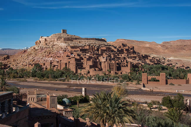Paesaggio con città antica, Ait-Ben-Haddou, Marocco — Foto stock