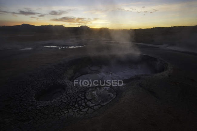 Vista panorámica de la región geotérmica islandesa, Islandia - foto de stock