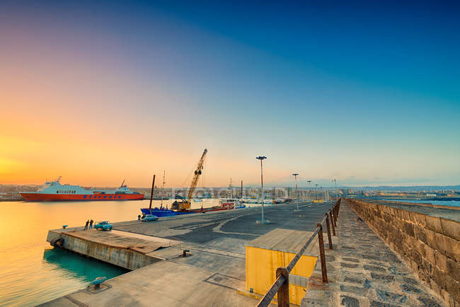 Malerischer Blick auf Hafen, Sizilien, Italien — Stockfoto