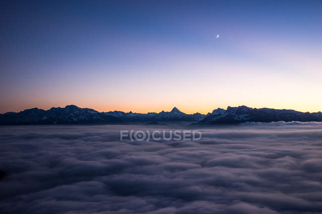 Blick über Wolken, Gaisberg, Salzburg, Österreich — Stockfoto