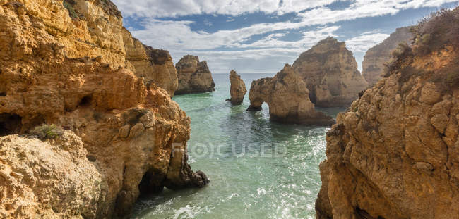 Scenic view of cliffs at Ponta da Piedade, Lagos, Portugal — Stock Photo