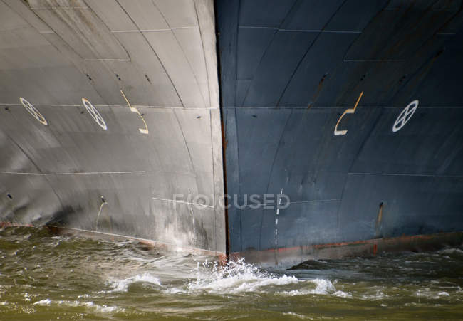 Closeup view of Holland America Line cruiseship bow — Stock Photo
