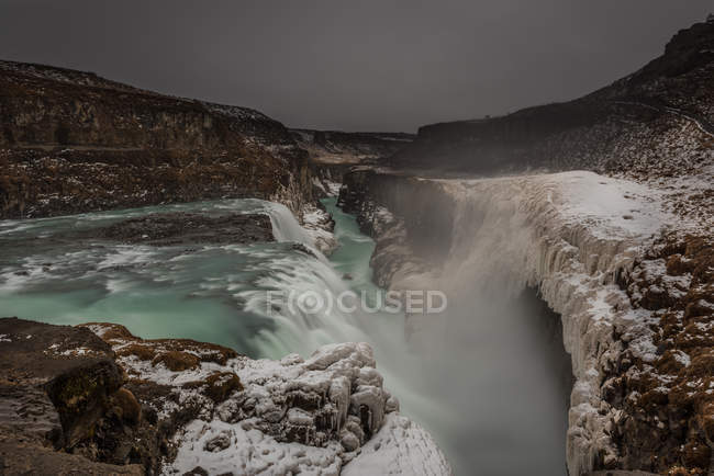 Vista panorámica de la cascada Gullfoss, Islandia - foto de stock
