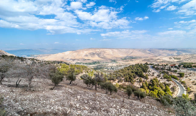 Jordânia, vista panorâmica para Golan Heights durante o dia — Fotografia de Stock