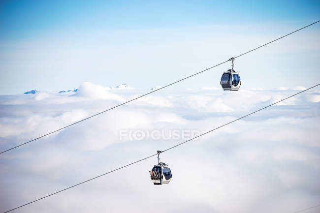 Vista panorámica de telesillas, Kitzsteinhorn, salzburgo, Austria - foto de stock