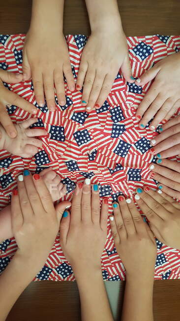 Fourth of july hands — Stock Photo