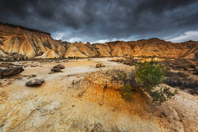Vista panorâmica do deserto de Bardenas Reales, Navarra, Espanha — Fotografia de Stock