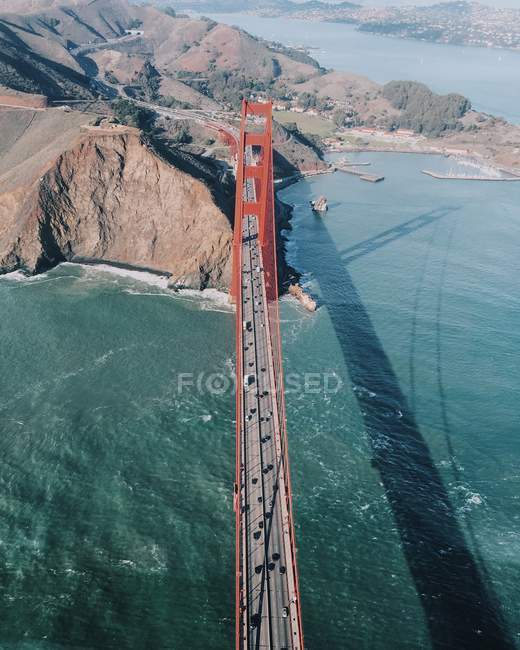 Vista aérea da Golden Gate Bridge, São Francisco, Califórnia, América, EUA — Fotografia de Stock