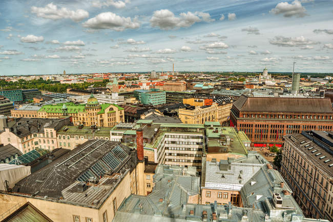 Vista aérea del paisaje urbano de Helsinki, Finlandia - foto de stock