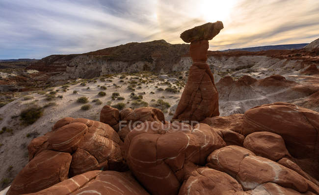Scenic view of The Toadstools, Utah, America, USA — Stock Photo