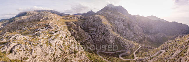 Vista panoramica di Mountain Road, Maiorca, Spagna — Foto stock