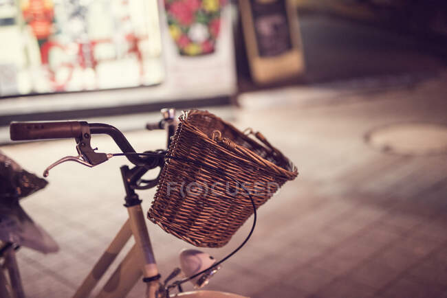 Bicycle parked in a street — Stock Photo