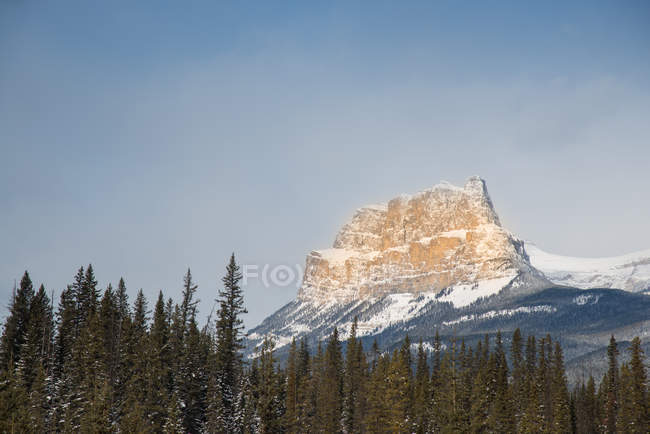 Vista panorámica de las Montañas Rocosas paisaje de invierno, Banff, Alberta, Canadá - foto de stock