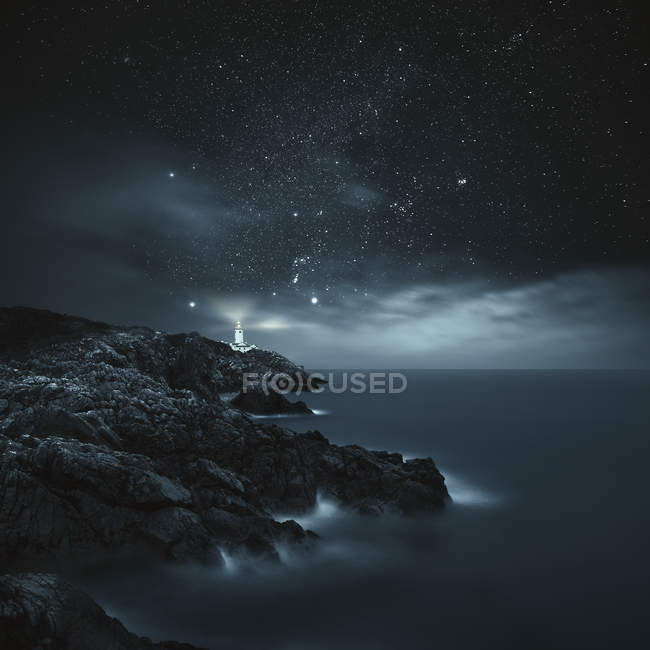 Fanad head lighthouse at night, Co. Donegal, Irlanda — Foto stock