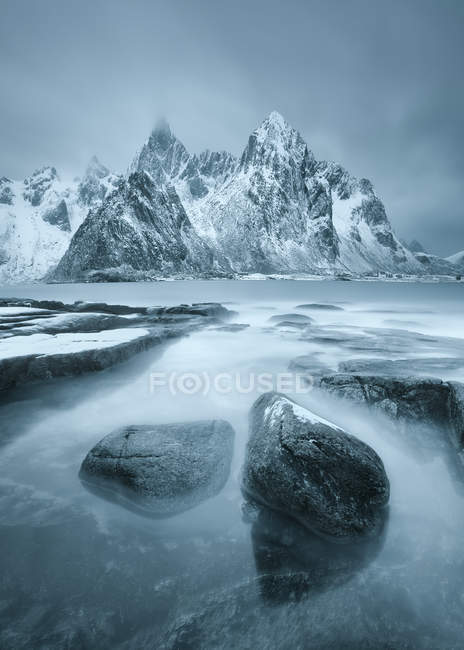 Malerischer Blick auf Winterlandschaft, Lofoten, Norwegen — Stockfoto