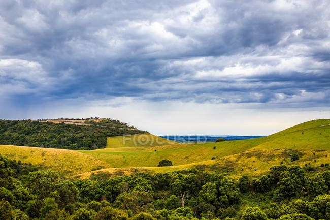 Vista panorâmica da paisagem rolante, Gippsland, Victoria, Austrália — Fotografia de Stock