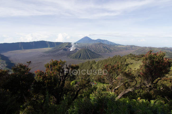 Vue panoramique sur le mont Bromo, Java oriental, Indonésie — Photo de stock