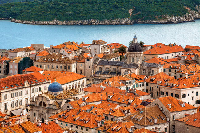 Aerial View of Old City, Dubrovnik, Croatia — Stock Photo