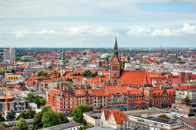 Veduta aerea della cattedrale di Kreuzkirche a Dresda, Germania — Foto stock