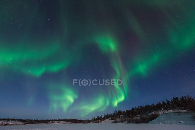 Malerischer Blick auf majestätische Nordlichter, Yellowknife, Nordwest-Territorien, Kanada — Stockfoto
