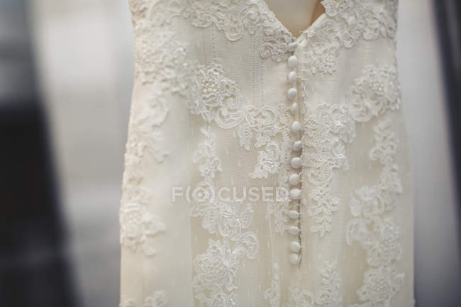 Rear view of a wedding dress, closeup — Stock Photo