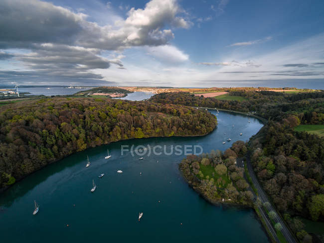 Vue panoramique sur la rivière Owenabue, Crosshaven, comté de Cork, Irlande — Photo de stock