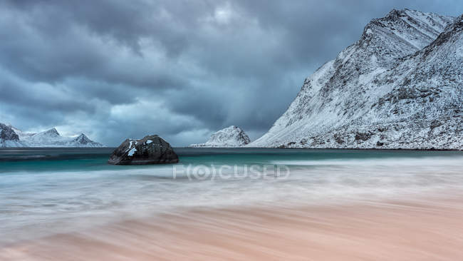 Malerischer Blick auf haukland beach, lofoten, norwegen — Stockfoto