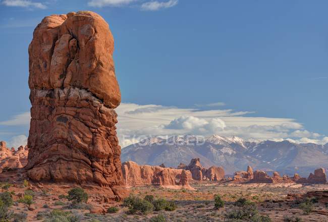 Scenic view of Sandstone Butte, Arches National Park, Utah, America, USA — Stock Photo