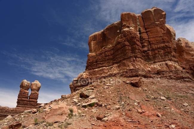Vue panoramique sur Bear Ears, Butler Wash, Utah, America, USA — Photo de stock