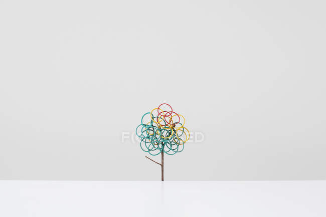 Closeup view of Conceptual rubber bands as tree — Stock Photo