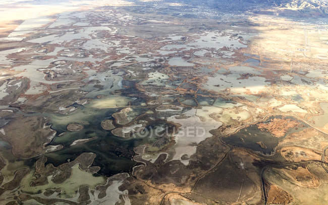 Vista panorâmica do Grande Lago Salgado, Utah, América, EUA — Fotografia de Stock