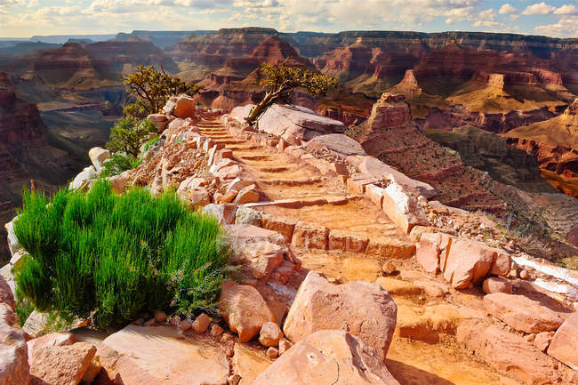 Vista panoramica di The Steps to Cedar Ridge, South Rim, Grand Canyon, Arizona, America, USA — Foto stock