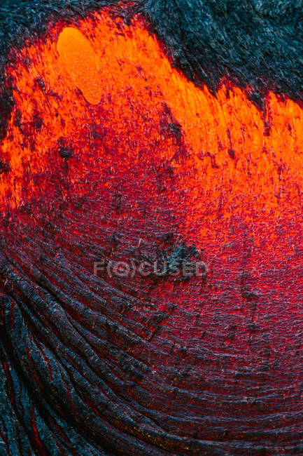 Extreme Nahaufnahme von Lavastrom auf einem Berg, Hawaii, Amerika, USA — Stockfoto
