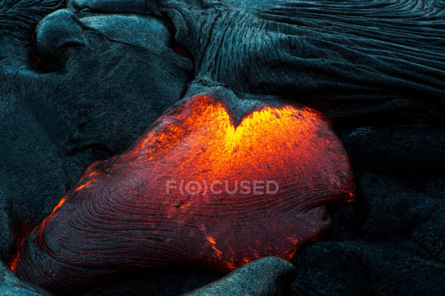 Nahaufnahme eines Lavastrom auf einem Berg, Hawaii, Amerika, USA — Stockfoto