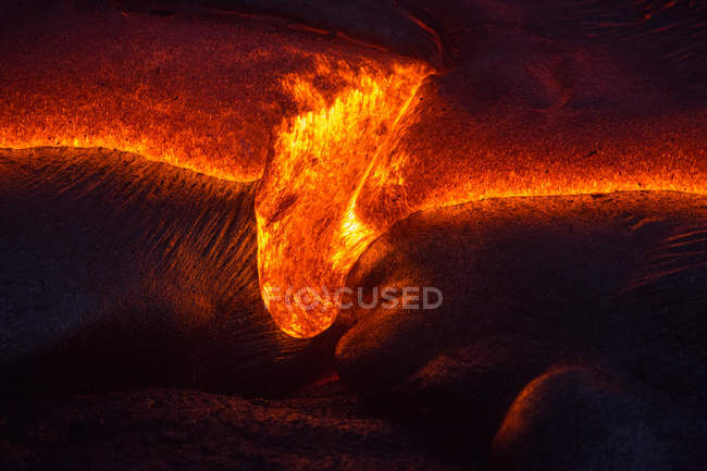 Close-up of a Lava Flow on a mountain, Hawaii, America, USA — Stock Photo
