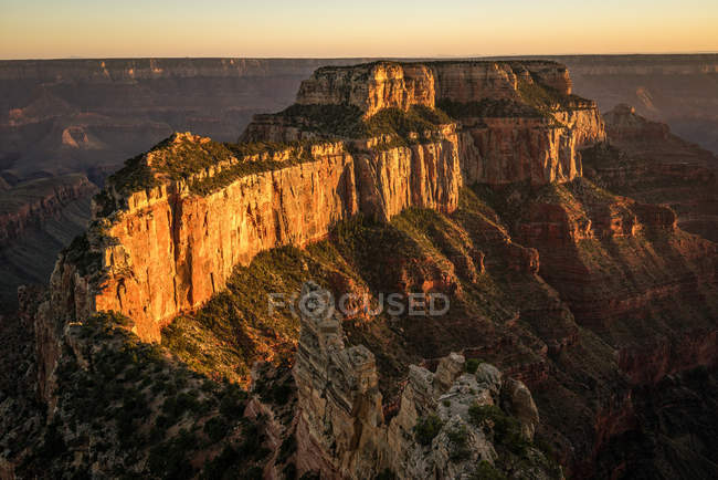 Sunset on Wotans Throne, Grand Canyon, Arizona, America, USA — Stock Photo