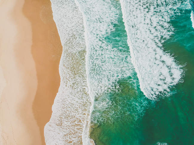Vue aérienne de la plage, Magenta, Nouvelle-Galles du Sud, Australie — Photo de stock