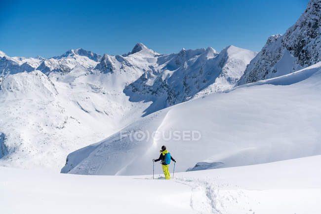 Sci alpinismo femminile, Sportgastein, Bad Gastein, Salisburgo, Austria — Foto stock