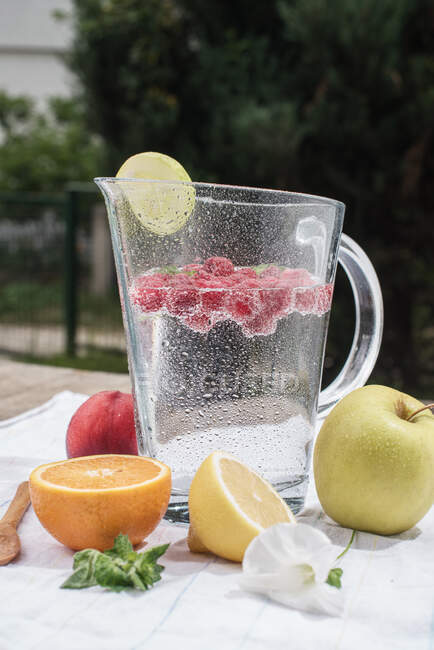 Освежающий летний напиток с лимоном и мятой — стоковое фото