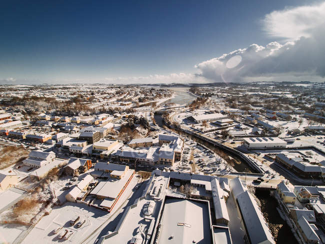 Вид с воздуха на город, Carrigaline, County Cork, Мюнстер, Ирландия — стоковое фото