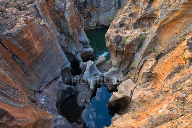Vista aérea de Bourke 's Luck Potholes, Mpumalanga, Sudáfrica - foto de stock
