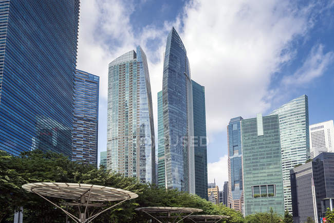 Vista panorámica del paisaje urbano de Singapur, Singapur - foto de stock