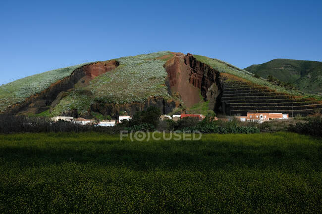 Crumbling hill near Las Portelas, Buenavista del Norte, Tenerife, Canary Islands, Spain — Stock Photo
