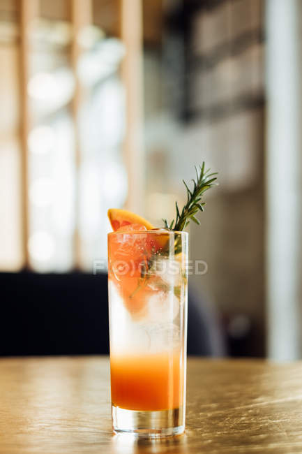 Closeup view of Paloma cocktail on a bar counter — Stock Photo