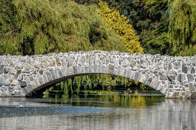 Scenic view of Stone Bridge over a river, Canada — Stock Photo