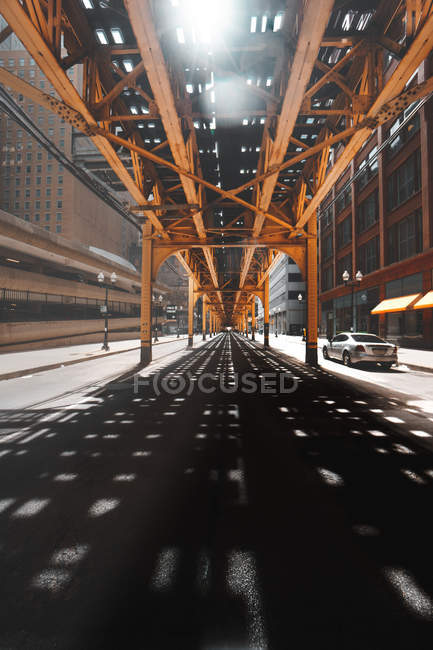 Scenic view of Road under the Chicago Loop, Illinois, United States — Stock Photo