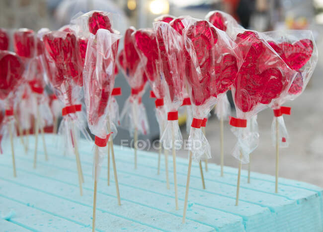 Lollipops in street market, Nisyros, Greece — Stock Photo