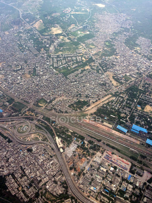 Paysage urbain aérien, New Delhi, Inde — Photo de stock